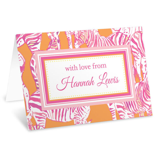 Pink and Orange Zebra Folded Gift Enclosures